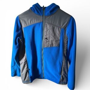 Lands' End Vibrant Blue and Charcoal Kids Hoodie 14-16 XL